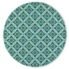 Halsey Blue & Green Round Outdoor Area Rug, (7'10")