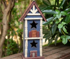 Red, White & Blue Colonial Wood & Metal Birdhouse -Garden Furniture Store 810429029 1