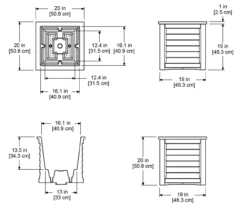 Mayne Inc. Lakeland 20" Square Planter 31 Mayne Inc. Lakeland 20" Square Planter -Garden Furniture Store 810440546 5