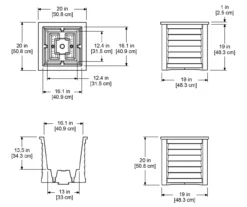 Mayne Inc. Lakeland 20" Square Planter 27 Mayne Inc. Lakeland 20" Square Planter -Garden Furniture Store 810440547 5