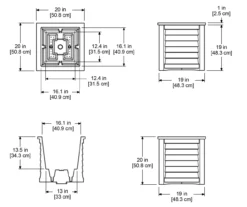Mayne Inc. Lakeland 20" Square Planter 23 Mayne Inc. Lakeland 20" Square Planter -Garden Furniture Store 810440548 5