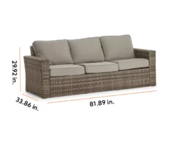 Broyhill Eagle Brooke All-Weather Wicker Cushioned Patio Sofa -Garden Furniture Store 810452033 99 2