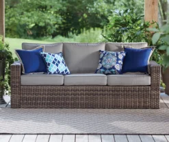 Broyhill Eagle Brooke All-Weather Wicker Cushioned Patio Sofa -Garden Furniture Store 810452033 810456075 810456077