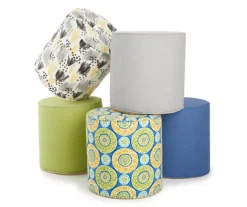 Jordan Manufacturing 18" Round Outdoor Pouf With Welt Trim -Garden Furniture Store 810467570 810467571 810467572 810467575 810467576