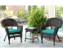 Espresso 3-Piece Cushioned Patio All-Weather Wicker Chat Set -Garden Furniture Store 810478261 1