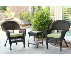 Espresso 3-Piece Cushioned Patio All-Weather Wicker Chat Set -Garden Furniture Store 810478266 1