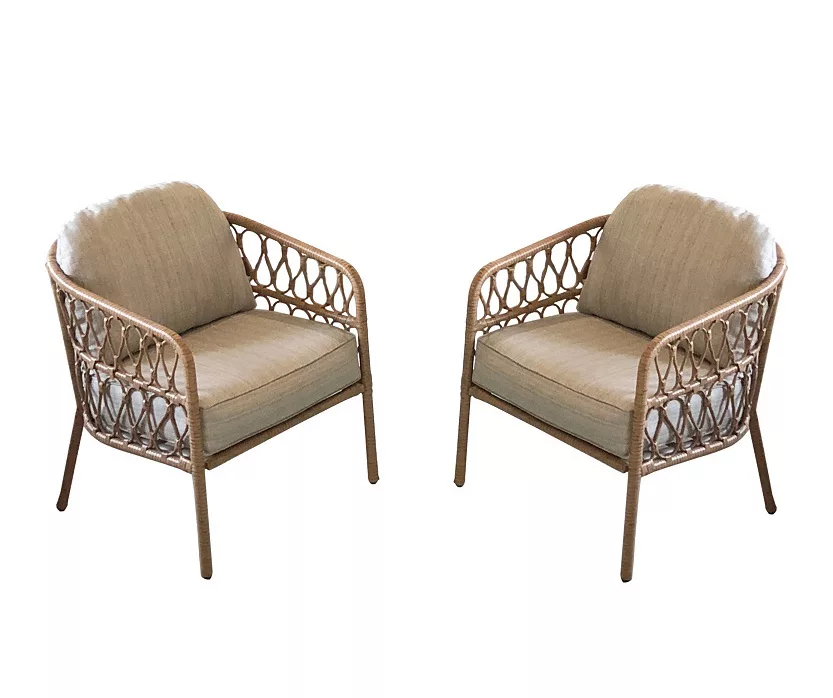 Aurora Pines All-Weather Wicker Patio Cushioned Chairs, 2-Pack 3 Aurora Pines All-Weather Wicker Patio Cushioned Chairs, 2-Pack