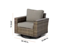 Broyhill Eagle Brooke All-Weather Wicker Swivel Cushioned Patio Glider -Garden Furniture Store 810496528 99 2