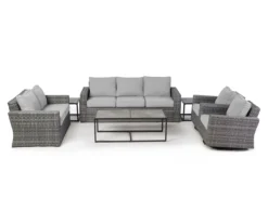 Broyhill Eagle Brooke All-Weather Wicker Cushioned Patio Sofa -Garden Furniture Store 810498108 810498109 810498107 810451920 810452031 1