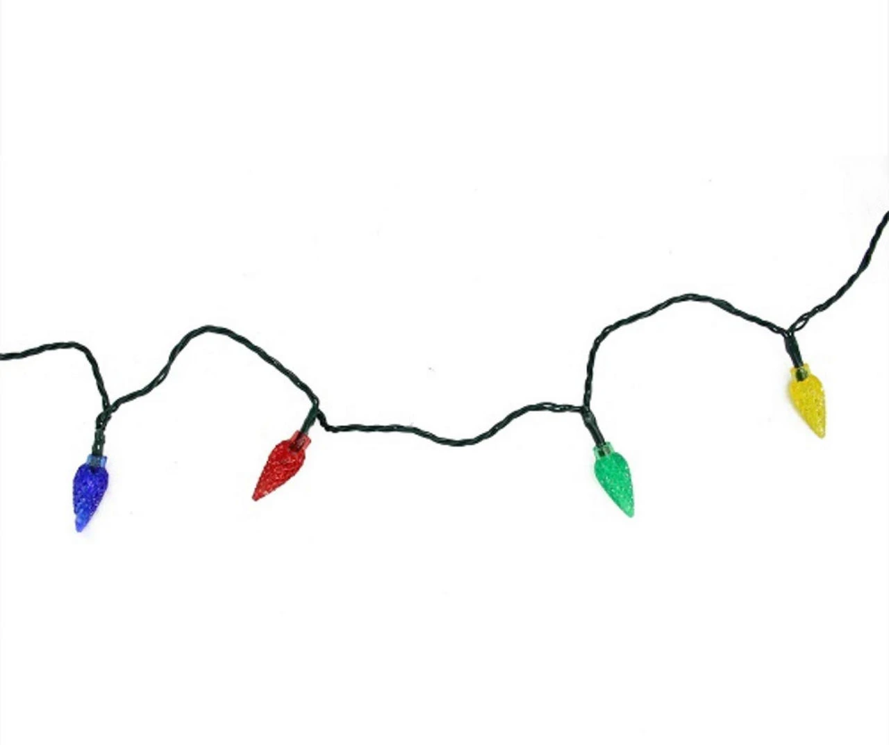 Multi-Color Faceted LED Light Set On Green Wire, 10-Lights 5 Multi-Color Faceted LED Light Set On Green Wire, 10-Lights - Image 3