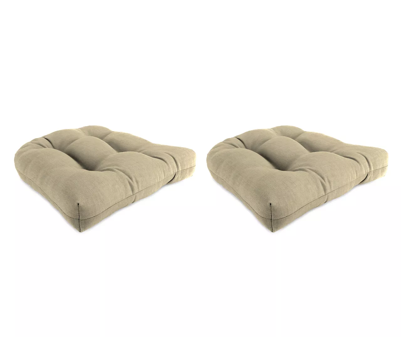 Sand Tan Outdoor Wicker Chair Cushions, 2-Pack 3 Sand Tan Outdoor Wicker Chair Cushions, 2-Pack