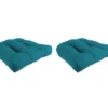 Peacock Green Outdoor Wicker Chair Cushions, 2-Pack