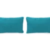 Peacock Green Outdoor Lumbar Throw Pillows, 2-Pack