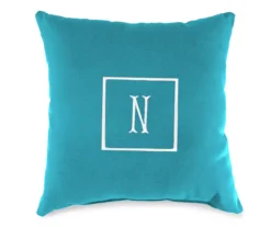 "N" Monogram Indoor/Outdoor Throw Pillow