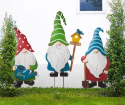 Metal Garden Gnome 3-Piece Yard Stake & Wall Decor Set 24 Metal Garden Gnome 3-Piece Yard Stake & Wall Decor Set -Garden Furniture Store 810525499 12