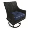 Navy Blue 4-Piece Outdoor Wicker Chair Cushion Set