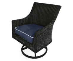 Navy Blue 4-Piece Outdoor Wicker Chair Cushion Set -Garden Furniture Store 810525533 3