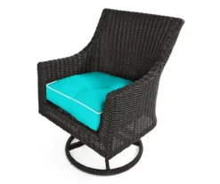 Turquoise 4-Piece Outdoor Wicker Chair Cushion Set 11 Turquoise 4-Piece Outdoor Wicker Chair Cushion Set -Garden Furniture Store 810525534 3