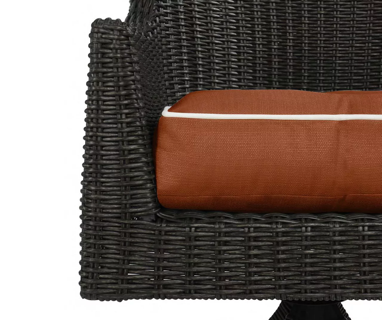 Burnt Orange 4-Piece Outdoor Wicker Chair Cushion Set 6 Burnt Orange 4-Piece Outdoor Wicker Chair Cushion Set - Image 4