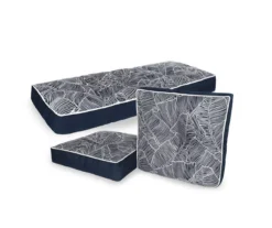 Navy Blue Banana Leaf Outdoor Chair & Settee Cushion Set