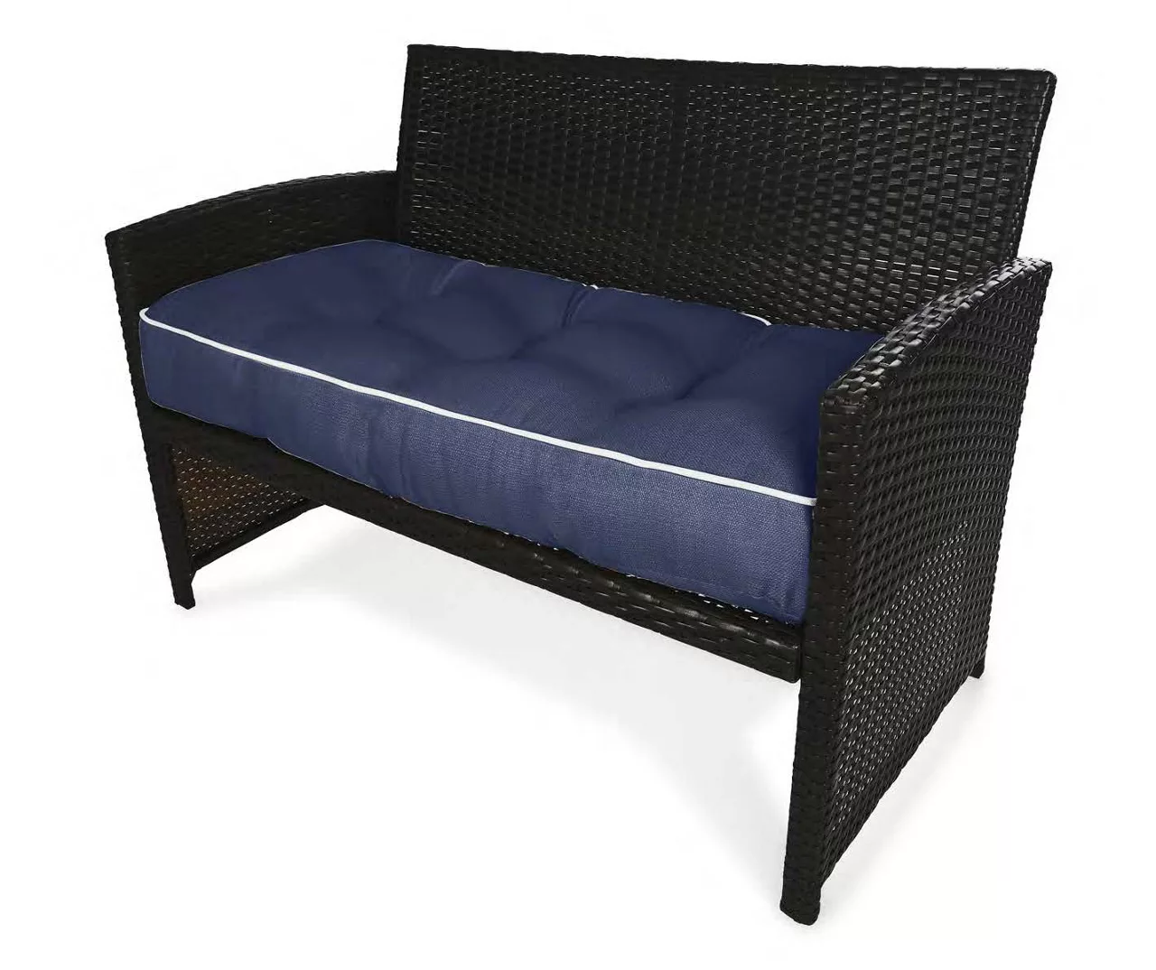 Navy Blue 3-Piece Outdoor Wicker Cushion Set 8 Navy Blue 3-Piece Outdoor Wicker Cushion Set - Image 6