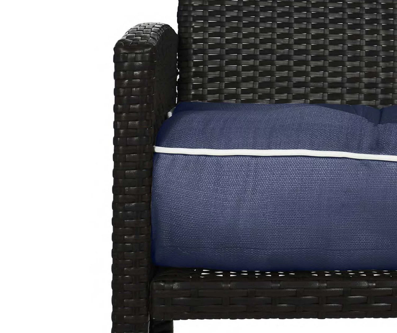 Navy Blue 3-Piece Outdoor Wicker Cushion Set 9 Navy Blue 3-Piece Outdoor Wicker Cushion Set - Image 7