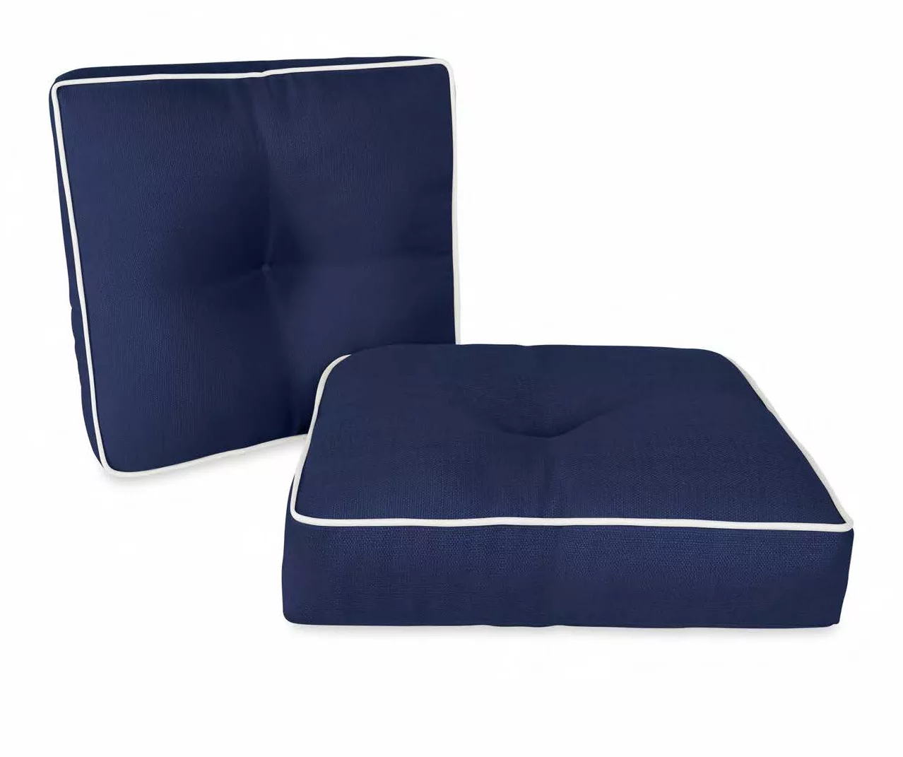 Navy Blue 3-Piece Outdoor Wicker Cushion Set 5 Navy Blue 3-Piece Outdoor Wicker Cushion Set - Image 3