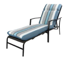 Captain's Blue Stripe Reversible Outdoor Chaise Cushion -Garden Furniture Store 810525541 3