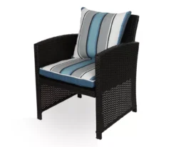 Captain's Blue Stripe 4-Piece Reversible Deluxe Outdoor Cushion Set -Garden Furniture Store 810525549 2