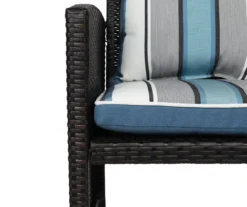 Captain's Blue Stripe 4-Piece Reversible Deluxe Outdoor Cushion Set -Garden Furniture Store 810525549 4