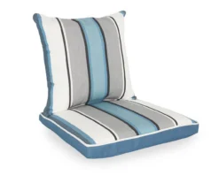 Captain's Blue Stripe 4-Piece Reversible Deluxe Outdoor Cushion Set -Garden Furniture Store 810525549 8