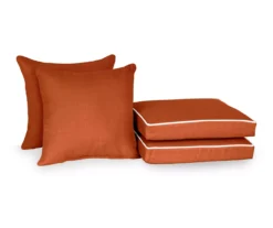 Burnt Orange 4-Piece Deluxe Outdoor Chair Cushion Set 13 Burnt Orange 4-Piece Deluxe Outdoor Chair Cushion Set -Garden Furniture Store 810525553 5