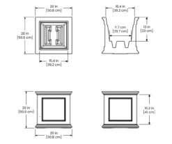 20" Fairfield Graphite Gray Square Planter -Garden Furniture Store 810526442 5