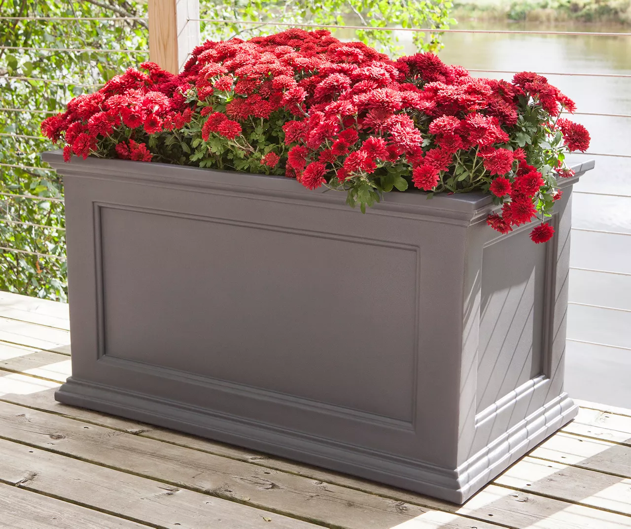 36" Fairfield Graphite Gray Square Planter 3 36" Fairfield Graphite Gray Square Planter