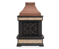 35.4" Heirloom Copper Slate Wood Burning Patio Fireplace 16 35.4" Heirloom Copper Slate Wood Burning Patio Fireplace -Garden Furniture Store 810527841 2