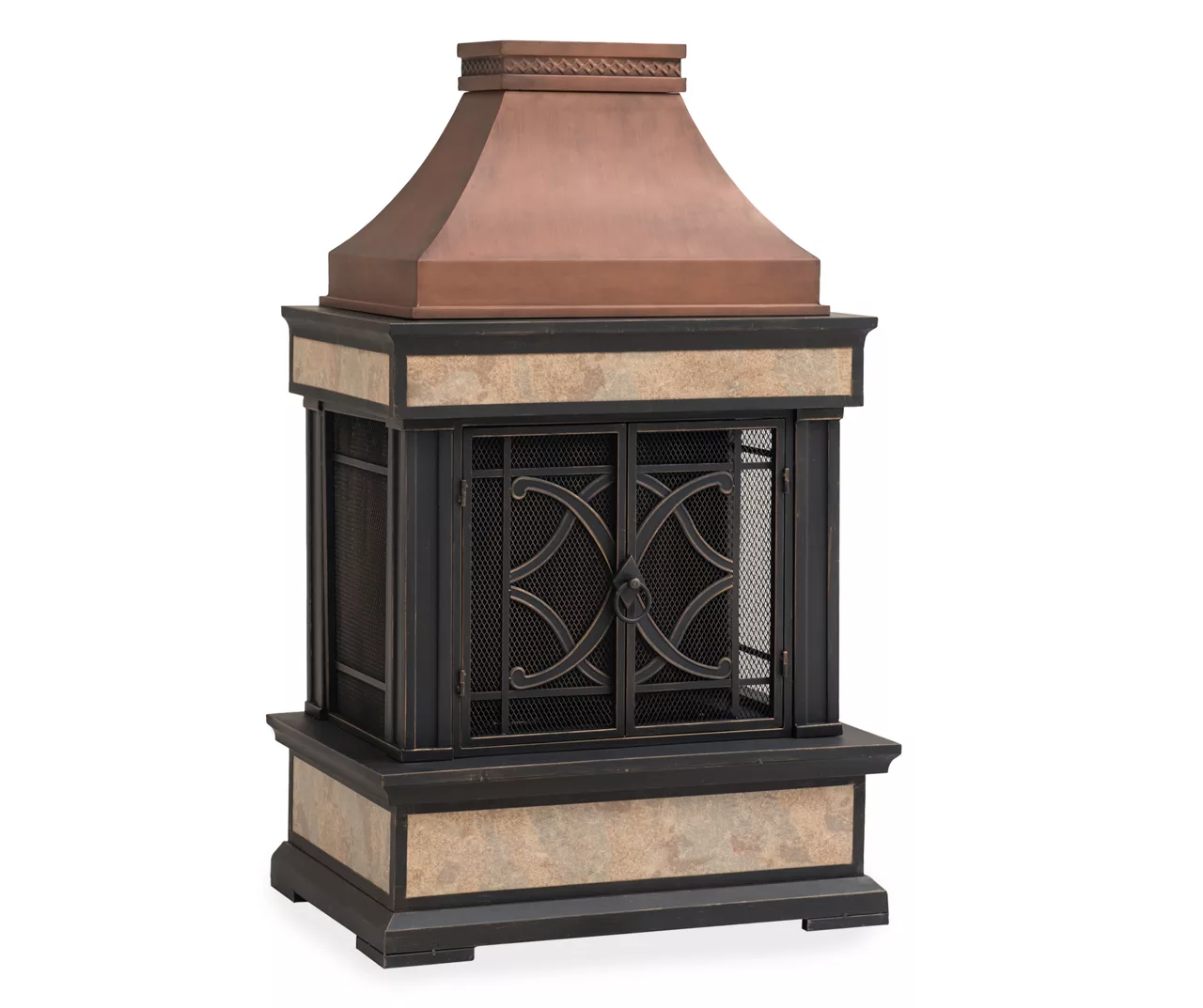 35.4" Heirloom Copper Slate Wood Burning Patio Fireplace 3 35.4" Heirloom Copper Slate Wood Burning Patio Fireplace