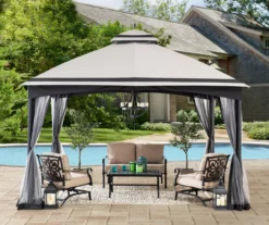Gray & Black 2-Tier Gazebo, (10.5' X 13')
