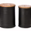 Farmhouse Barrel Storage Stools, 2-Pack
