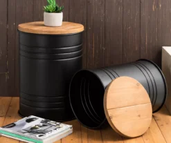 Farmhouse Barrel Storage Stools, 2-Pack -Garden Furniture Store 810528258 11