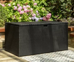Black 140-Gallon All-Weather Wicker Storage Deck Box -Garden Furniture Store 810530855 A0 3