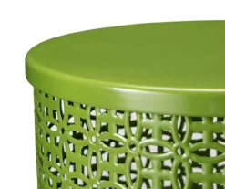 Green 2-Piece Metal Drum Garden Table Set -Garden Furniture Store 810531034 4