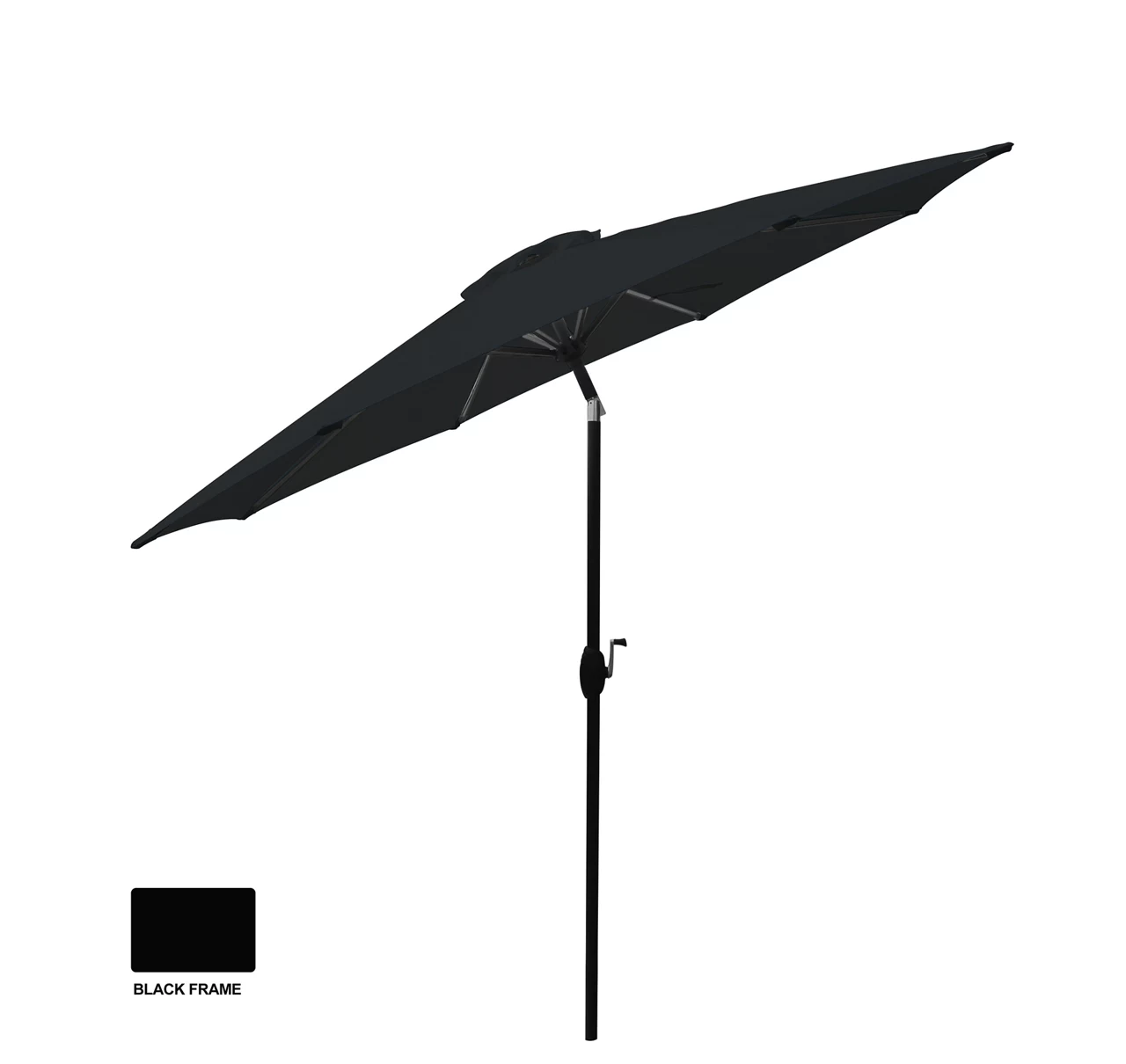 9' Raven Black Tilt Market Patio Umbrella 4 9' Raven Black Tilt Market Patio Umbrella - Image 2