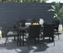 Lakewood Ranch Black Glass & Wicker Patio Dining Table -Garden Furniture Store 810541483 4