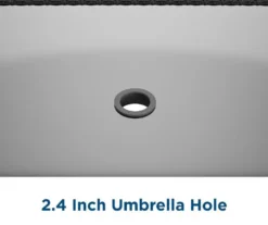 Lakewood Ranch Black Glass & Wicker Patio Dining Table -Garden Furniture Store 810541483 5