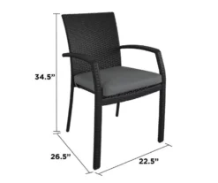 COSCO Lakewood Ranch Black Cushioned Wicker Patio Dining Chairs, 6-Pack 13 COSCO Lakewood Ranch Black Cushioned Wicker Patio Dining Chairs, 6-Pack -Garden Furniture Store 810541484 6