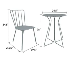 Heidi Light Gray 3-Piece Bistro Patio Furniture Set -Garden Furniture Store 810541505 6