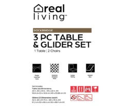 Real Living Rockbridge 3-Piece Cushioned Patio Glider & Side Table Set 30 Real Living Rockbridge 3-Piece Cushioned Patio Glider & Side Table Set -Garden Furniture Store 810544190 61