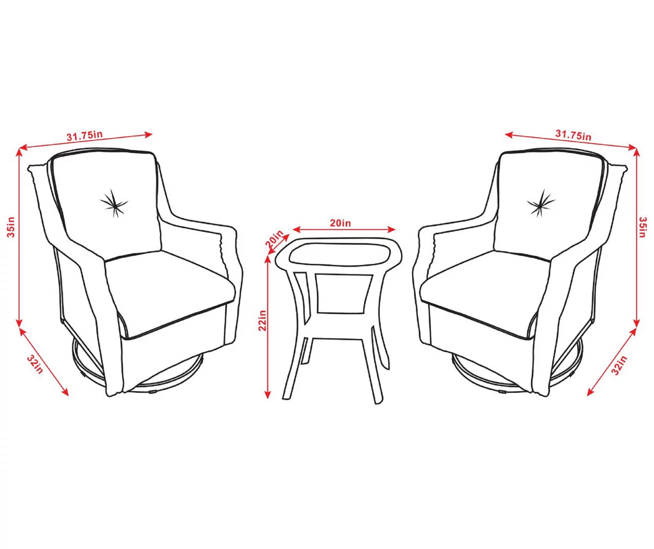 Real Living Rockbridge 3-Piece Cushioned Patio Glider & Side Table Set 12 Real Living Rockbridge 3-Piece Cushioned Patio Glider & Side Table Set - Image 10