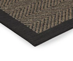 Biscayne Textured Chevron Outdoor Area Rug, (5' X 7') -Garden Furniture Store 810545354 810545355 5