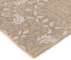 Sandpointe Tan & Ecru Damask Outdoor Area Rug, (5' X 7') -Garden Furniture Store 810546500 810546501 810546502 3 1